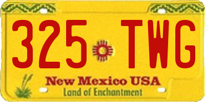 NM license plate 325TWG