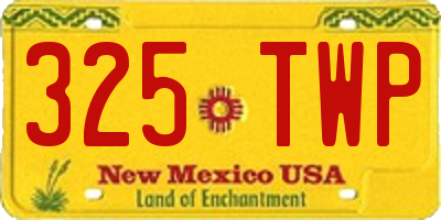 NM license plate 325TWP