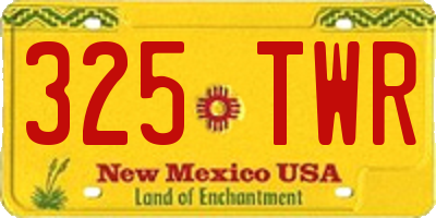 NM license plate 325TWR