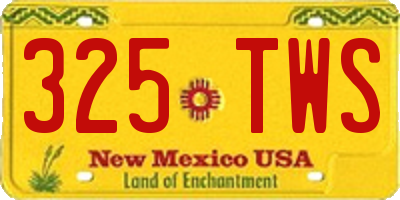 NM license plate 325TWS