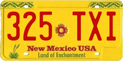 NM license plate 325TXI