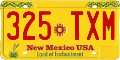 NM license plate 325TXM