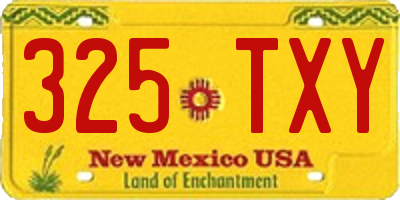 NM license plate 325TXY