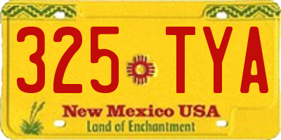 NM license plate 325TYA