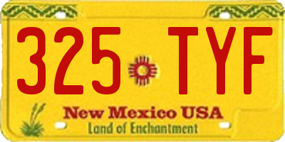 NM license plate 325TYF