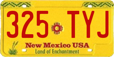 NM license plate 325TYJ