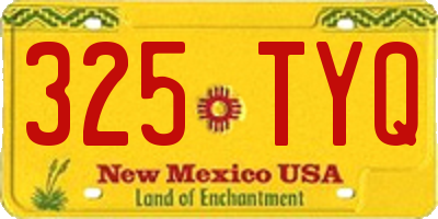NM license plate 325TYQ