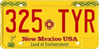 NM license plate 325TYR