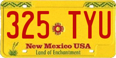 NM license plate 325TYU
