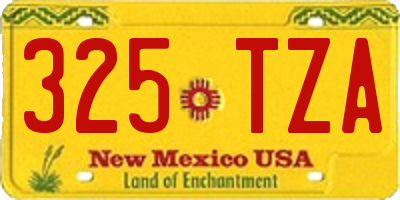 NM license plate 325TZA