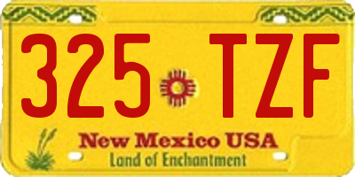 NM license plate 325TZF