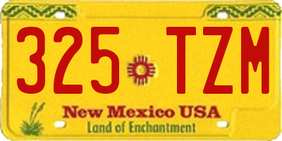 NM license plate 325TZM