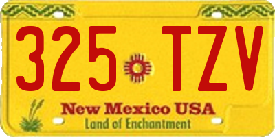 NM license plate 325TZV
