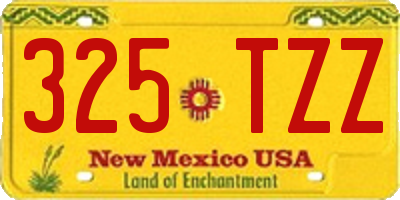 NM license plate 325TZZ