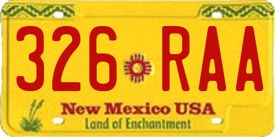 NM license plate 326RAA