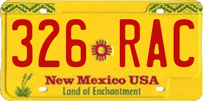 NM license plate 326RAC