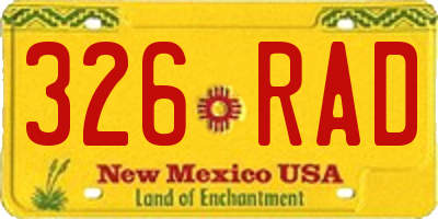 NM license plate 326RAD