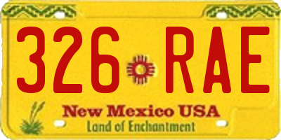 NM license plate 326RAE