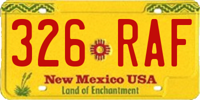 NM license plate 326RAF