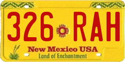 NM license plate 326RAH