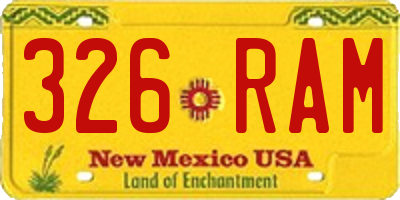 NM license plate 326RAM