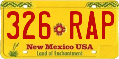 NM license plate 326RAP