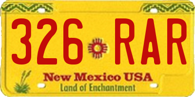 NM license plate 326RAR