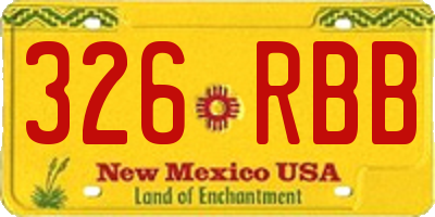 NM license plate 326RBB