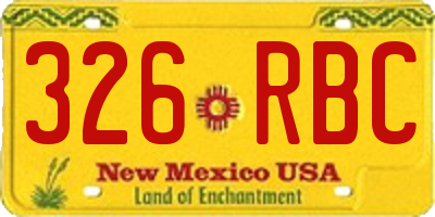 NM license plate 326RBC