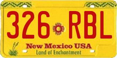 NM license plate 326RBL