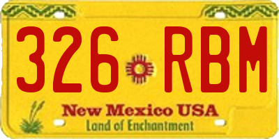 NM license plate 326RBM