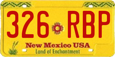 NM license plate 326RBP