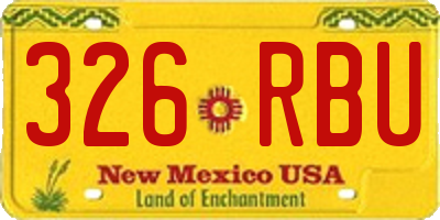 NM license plate 326RBU
