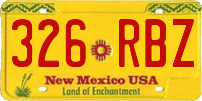NM license plate 326RBZ