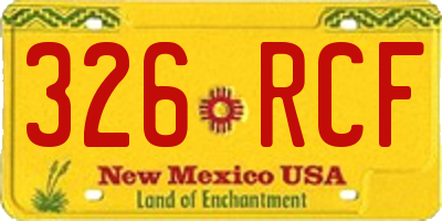 NM license plate 326RCF