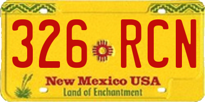 NM license plate 326RCN