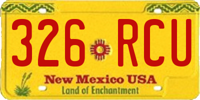 NM license plate 326RCU
