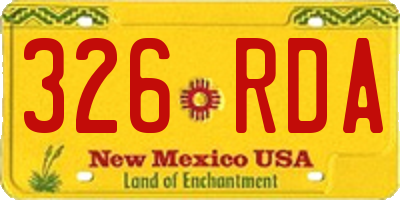 NM license plate 326RDA