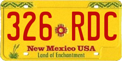 NM license plate 326RDC