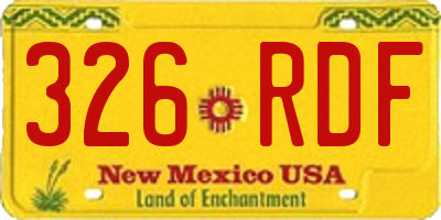 NM license plate 326RDF