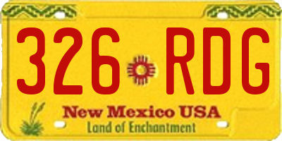 NM license plate 326RDG