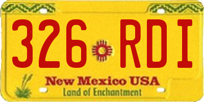 NM license plate 326RDI