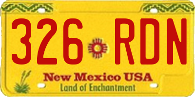 NM license plate 326RDN
