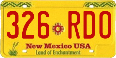 NM license plate 326RDO