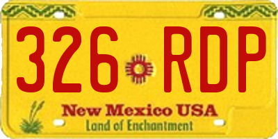 NM license plate 326RDP