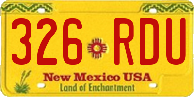 NM license plate 326RDU