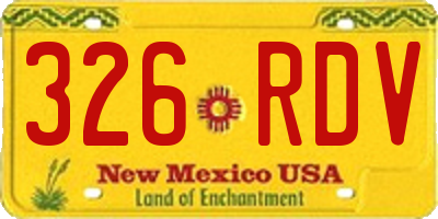 NM license plate 326RDV