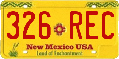 NM license plate 326REC