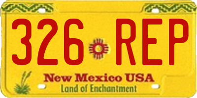NM license plate 326REP
