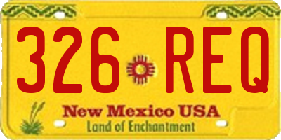 NM license plate 326REQ